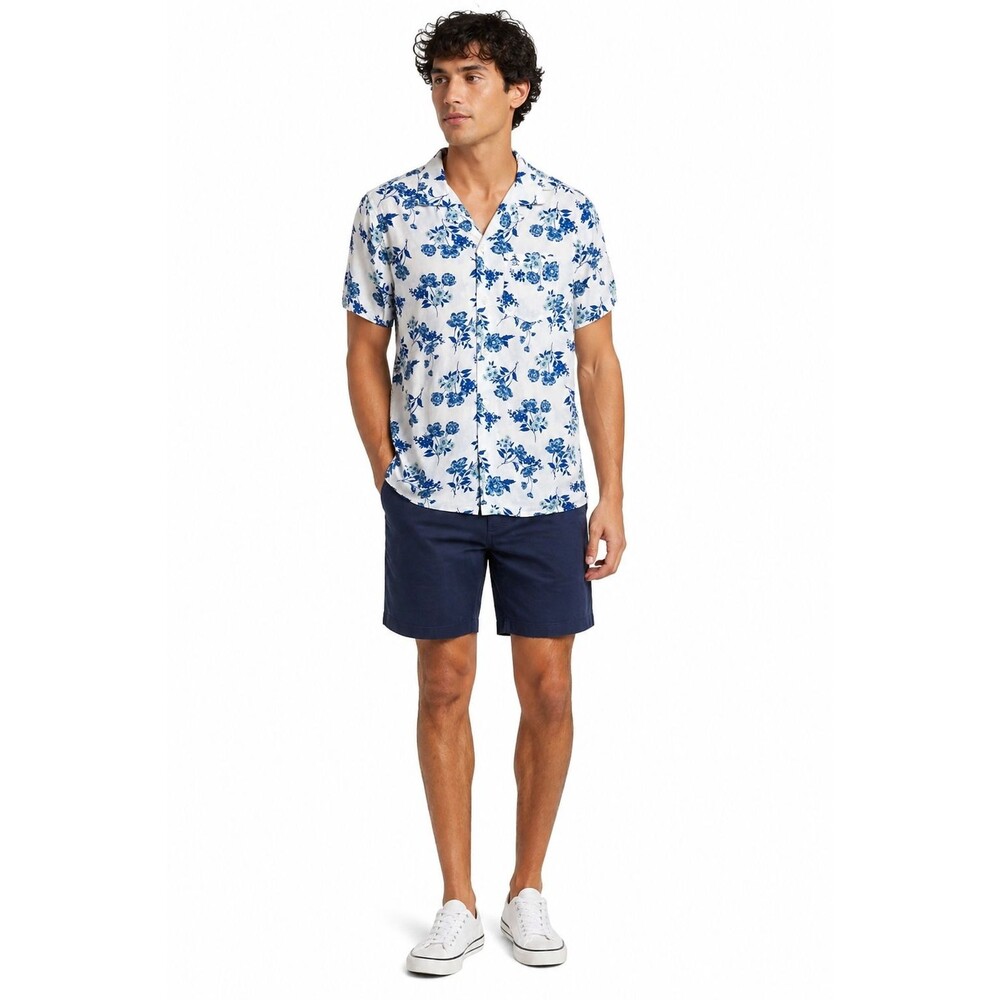 Original Penguin Blue Floral Camp Collar Shirt Size Small